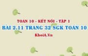 Bài 2.11 trang 32 SGK Toán 10 tập 1 Kết nối tri thức